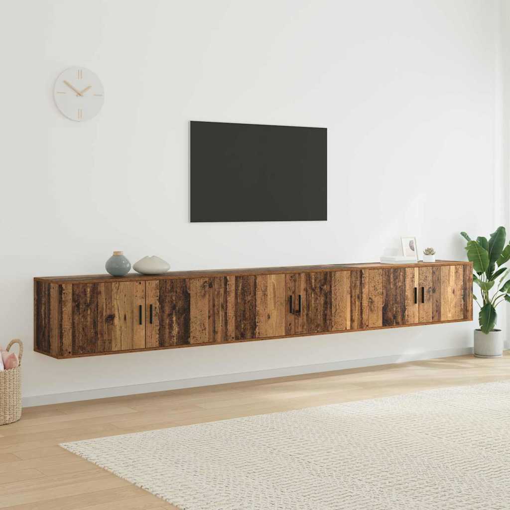 Zidni TV ormar set Zidne 3 pcs Staro drvo 100 x 34,5 x 40 cm