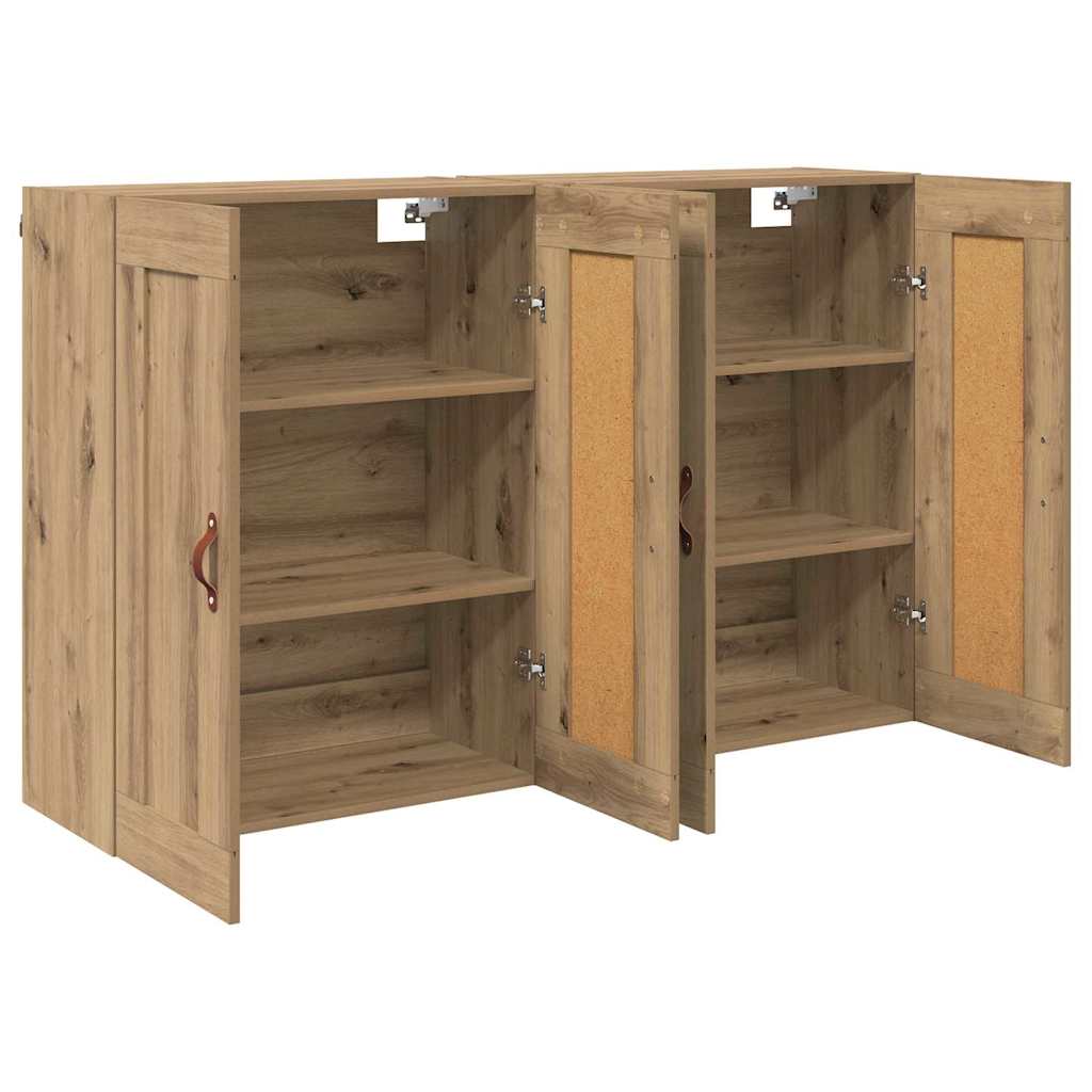 Kabinetski zidni Zidne 2 pcs Umjetnički hrast 69,5 x 34 x 90 cm