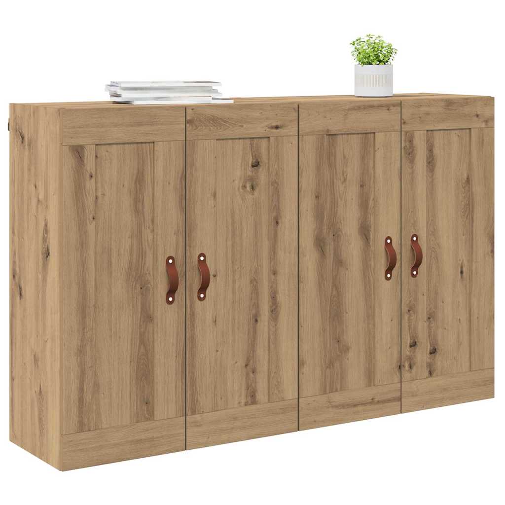 Kabinetski zidni Zidne 2 pcs Umjetnički hrast 69,5 x 34 x 90 cm