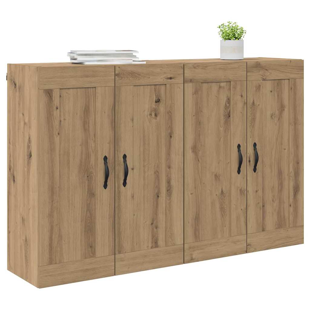 Kabinetski zidni Zidne 2 pcs Umjetnički hrast 69,5 x 34 x 90 cm