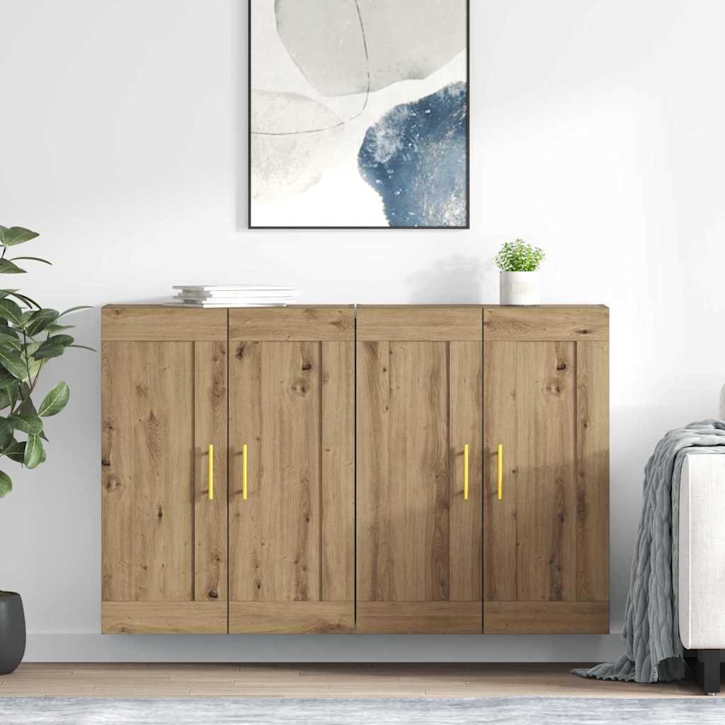 Kabinetski zidni Zidne 2 pcs Umjetnički hrast 69,5 x 34 x 90 cm
