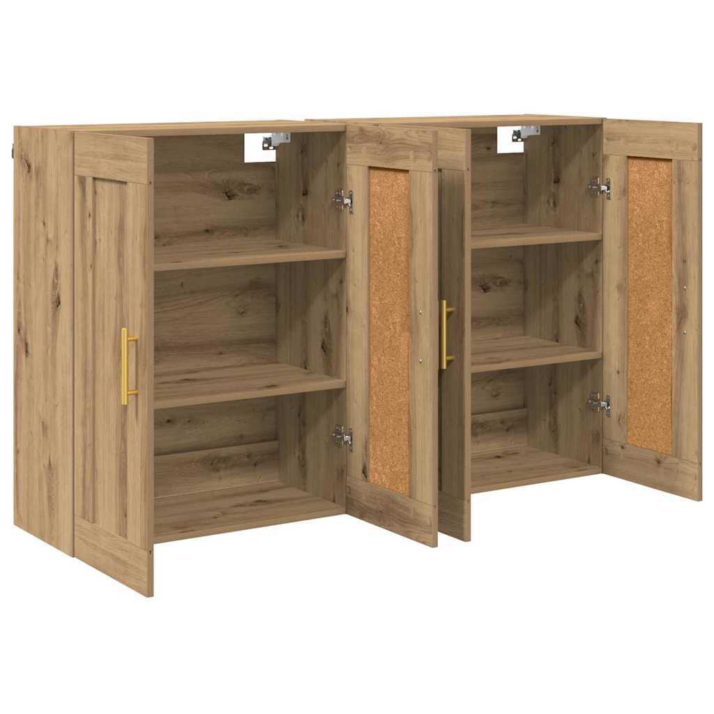 Kabinetski zidni Zidne 2 pcs Umjetnički hrast 69,5 x 34 x 90 cm