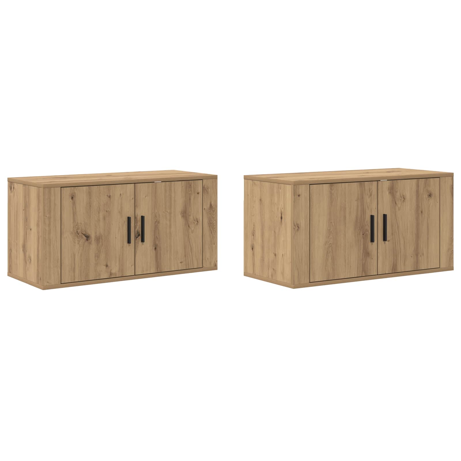Zidni TV ormar set 2 pcs Umjetnički hrast 80 x 34,5 x 40 cm