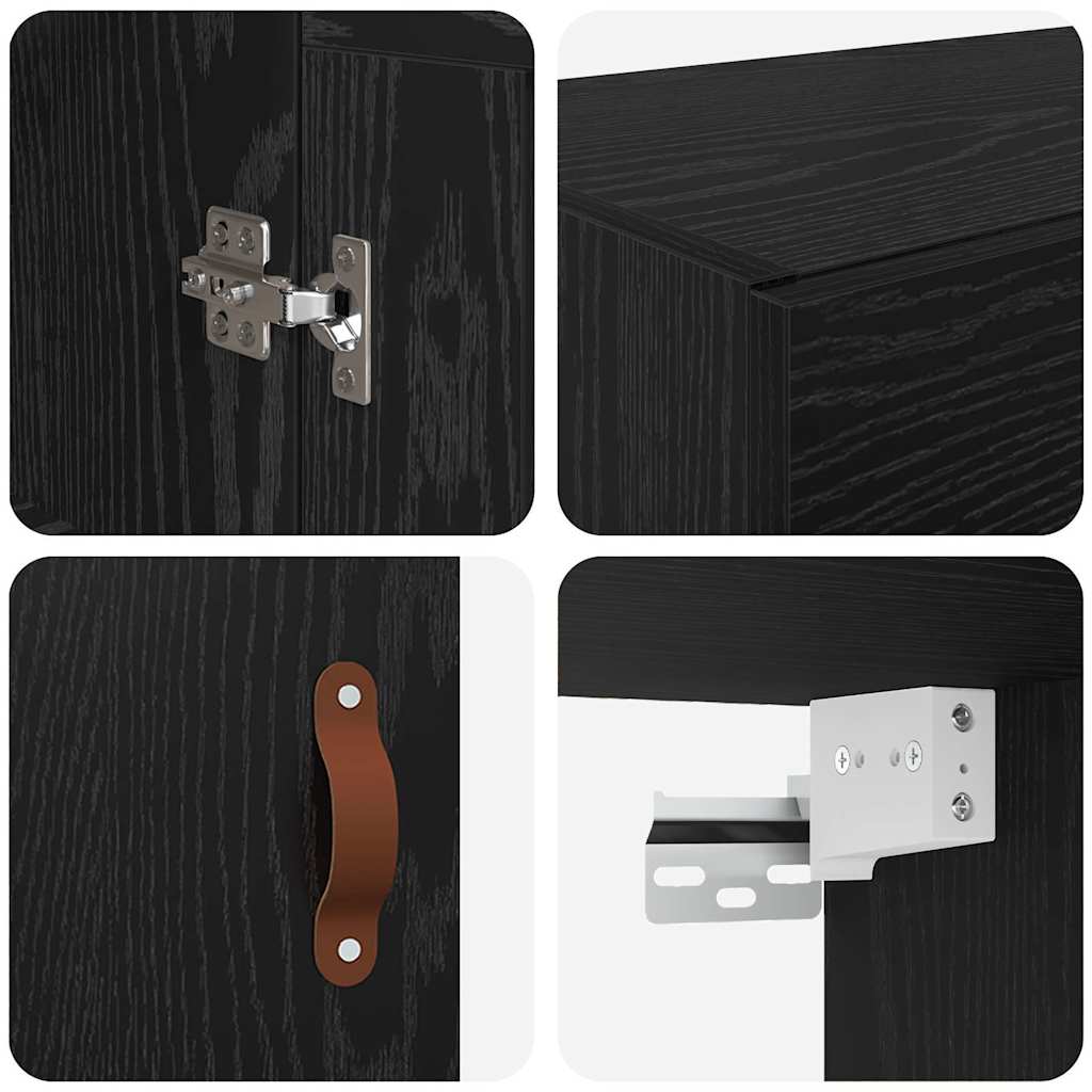 Kabinetski zidni Zidne 2 pcs Crni hrast 69,5 x 34 x 90 cm