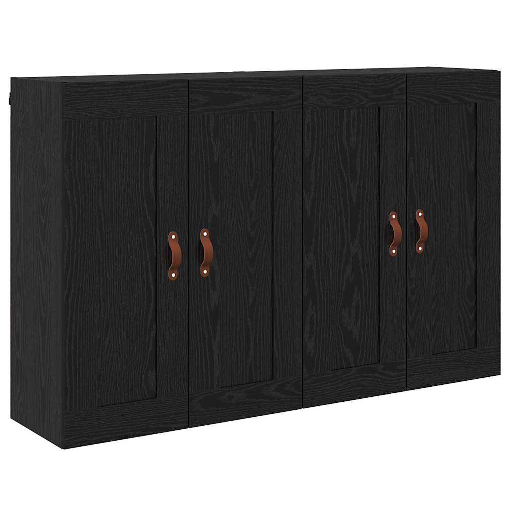 Kabinetski zidni Zidne 2 pcs Crni hrast 69,5 x 34 x 90 cm