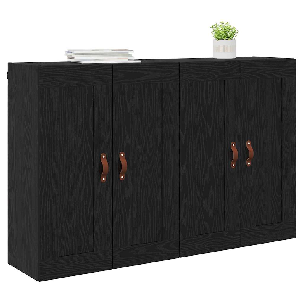 Kabinetski zidni Zidne 2 pcs Crni hrast 69,5 x 34 x 90 cm