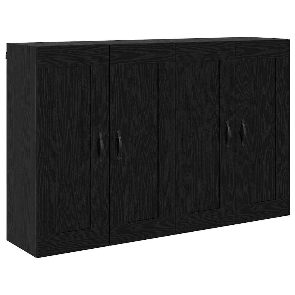 Kabinetski zidni Zidne 2 pcs Crni hrast 69,5 x 34 x 90 cm