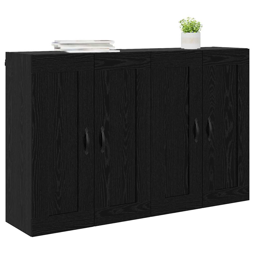 Kabinetski zidni Zidne 2 pcs Crni hrast 69,5 x 34 x 90 cm