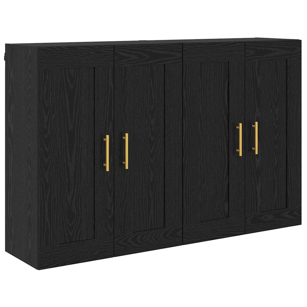 Kabinetski zidni Zidne 2 pcs Crni hrast 69,5 x 34 x 90 cm