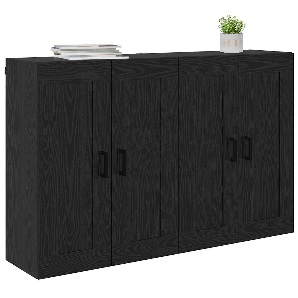 Kabinetski zidni Zidne 2 pcs Crni hrast 69,5 x 34 x 90 cm