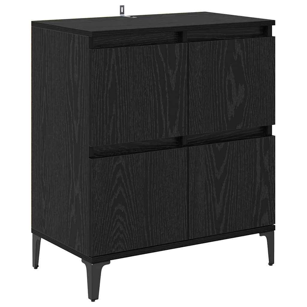 Komode 3 pcs Crni hrast 60 x 35 x 70 cm Konstruirano drvo
