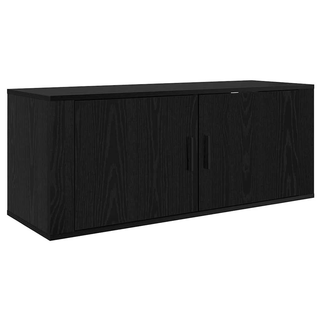 Zidni TV ormar set Zidne 3 pcs Crni hrast 100 x 34,5 x 40 cm