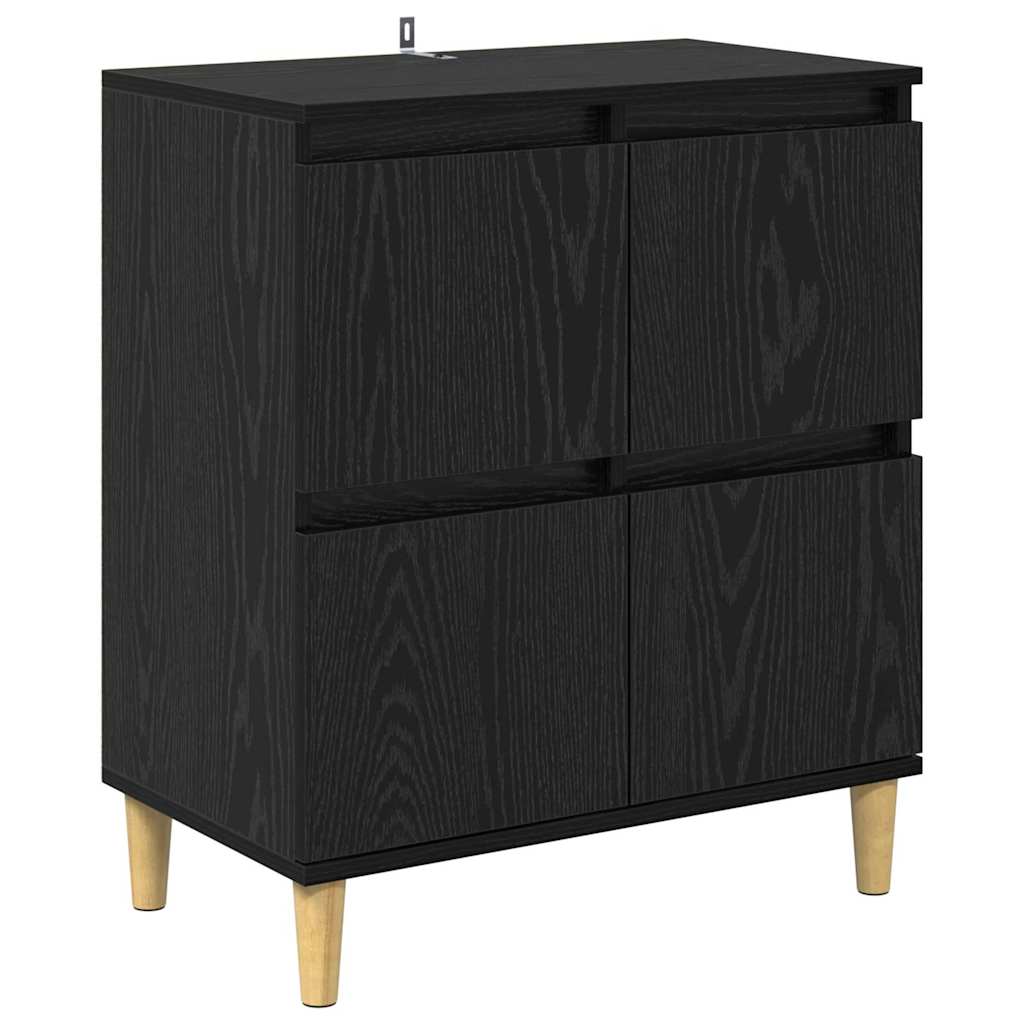 Komode 2 pcs Crni hrast 60 x 35 x 70 cm Konstruirano drvo