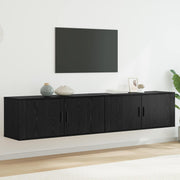 Zidni TV ormar set Zidne 2 pcs Crni hrast 100 x 34,5 x 40 cm