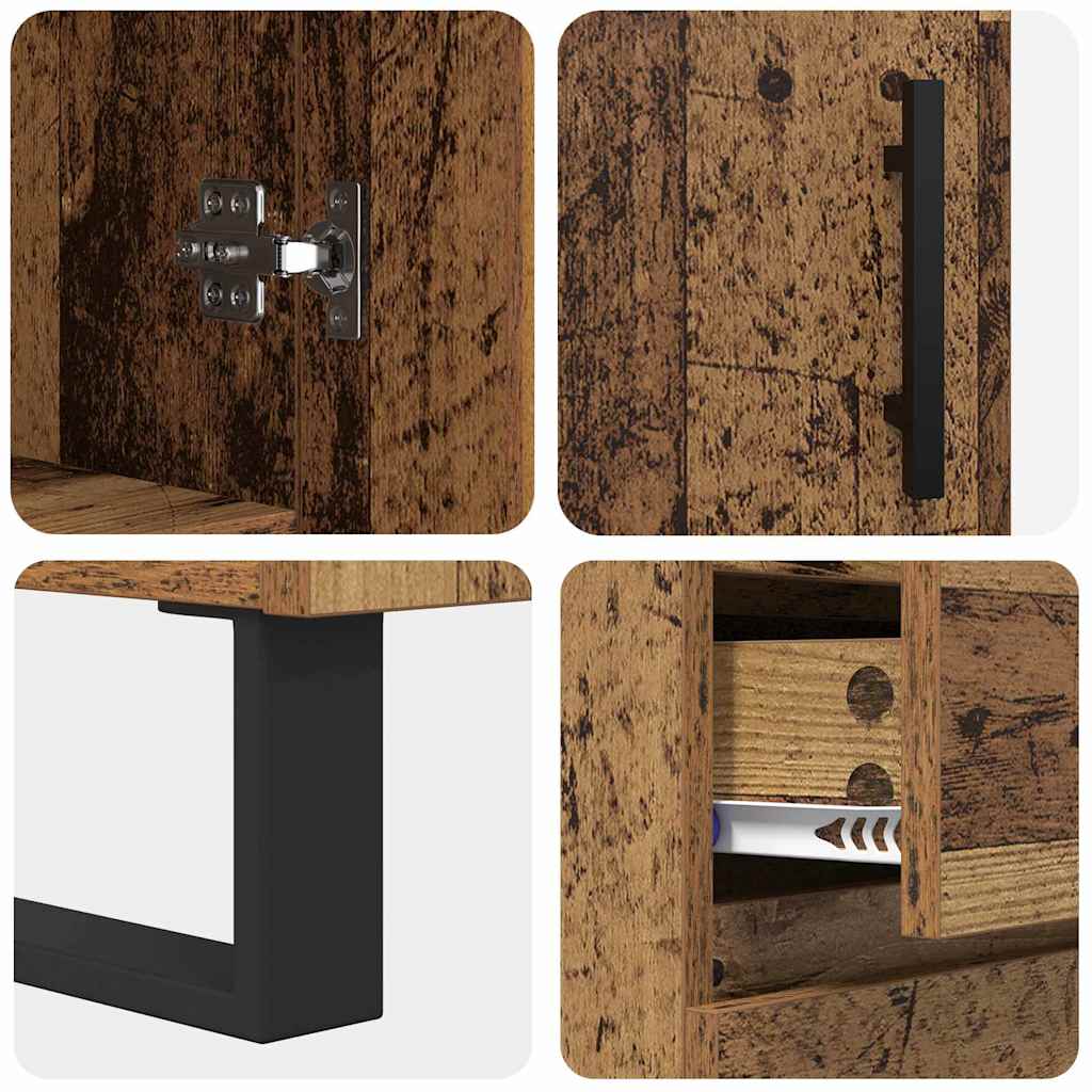 Highboard s ladicama 2 pcs Staro drvo Konstruirano drvo
