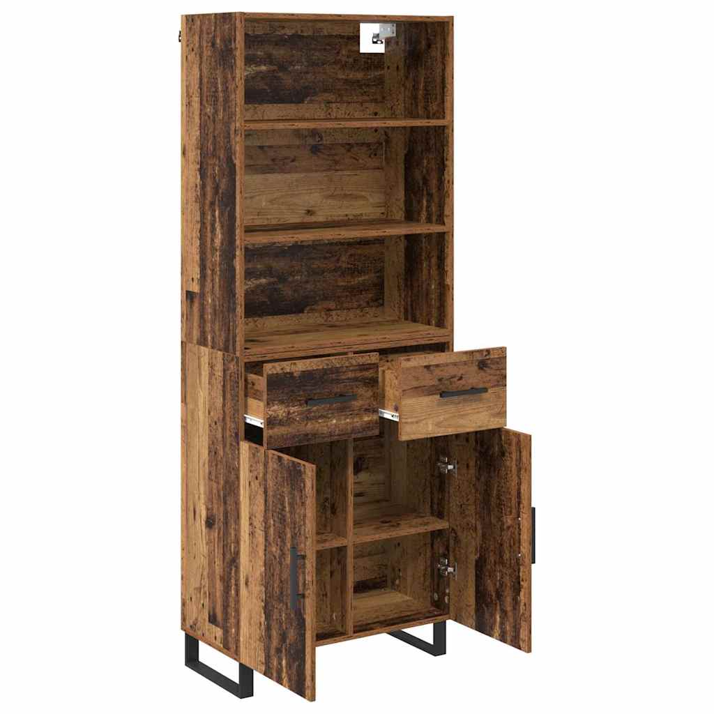 Highboard s ladicama 2 pcs Staro drvo Konstruirano drvo