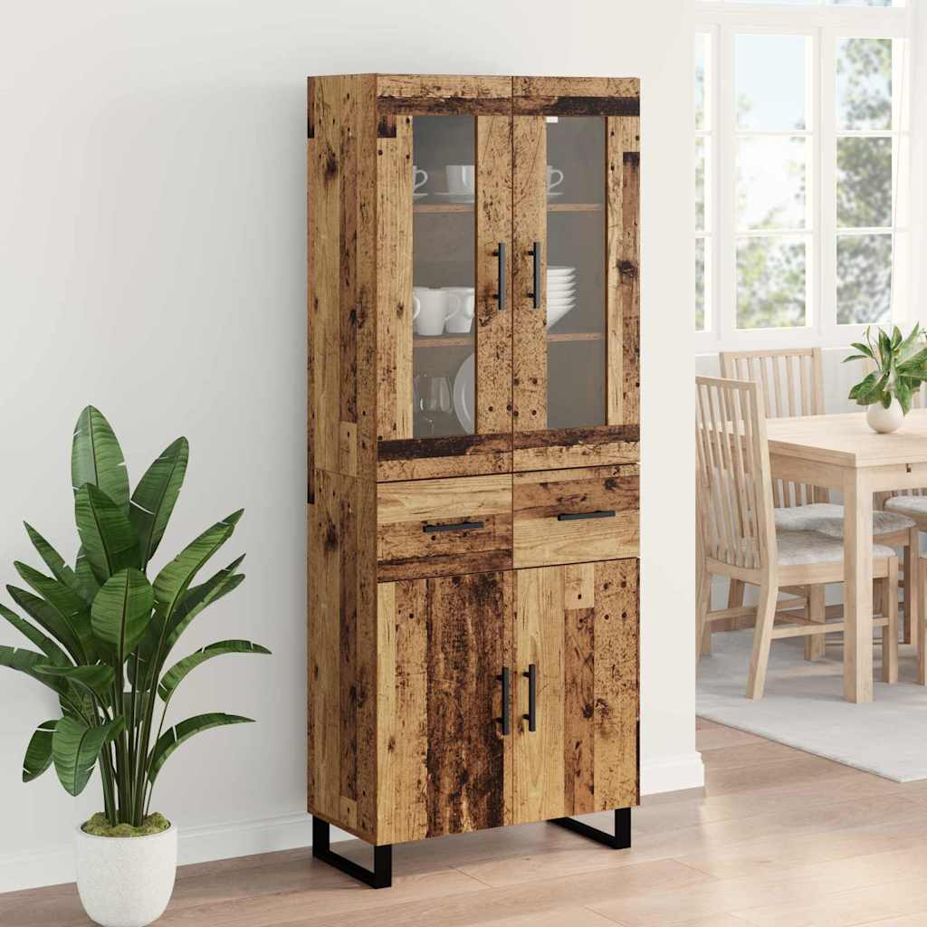 Highboard s ladicama 2 pcs Staro drvo Konstruirano drvo
