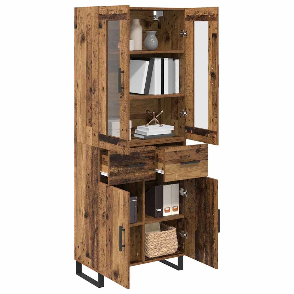 Highboard s ladicama 2 pcs Staro drvo Konstruirano drvo