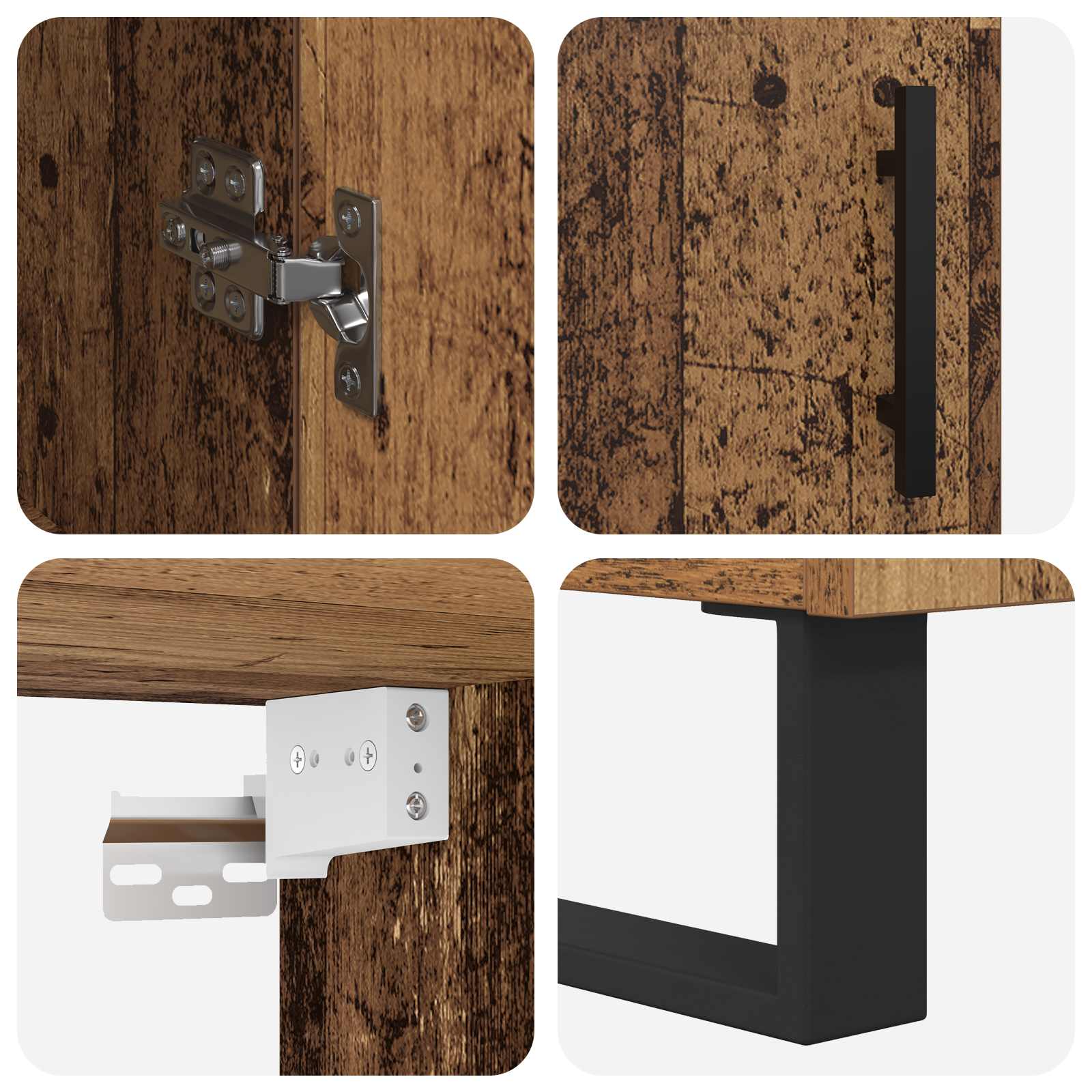 Highboard 2 pcs Staro drvo Konstruirano drvo
