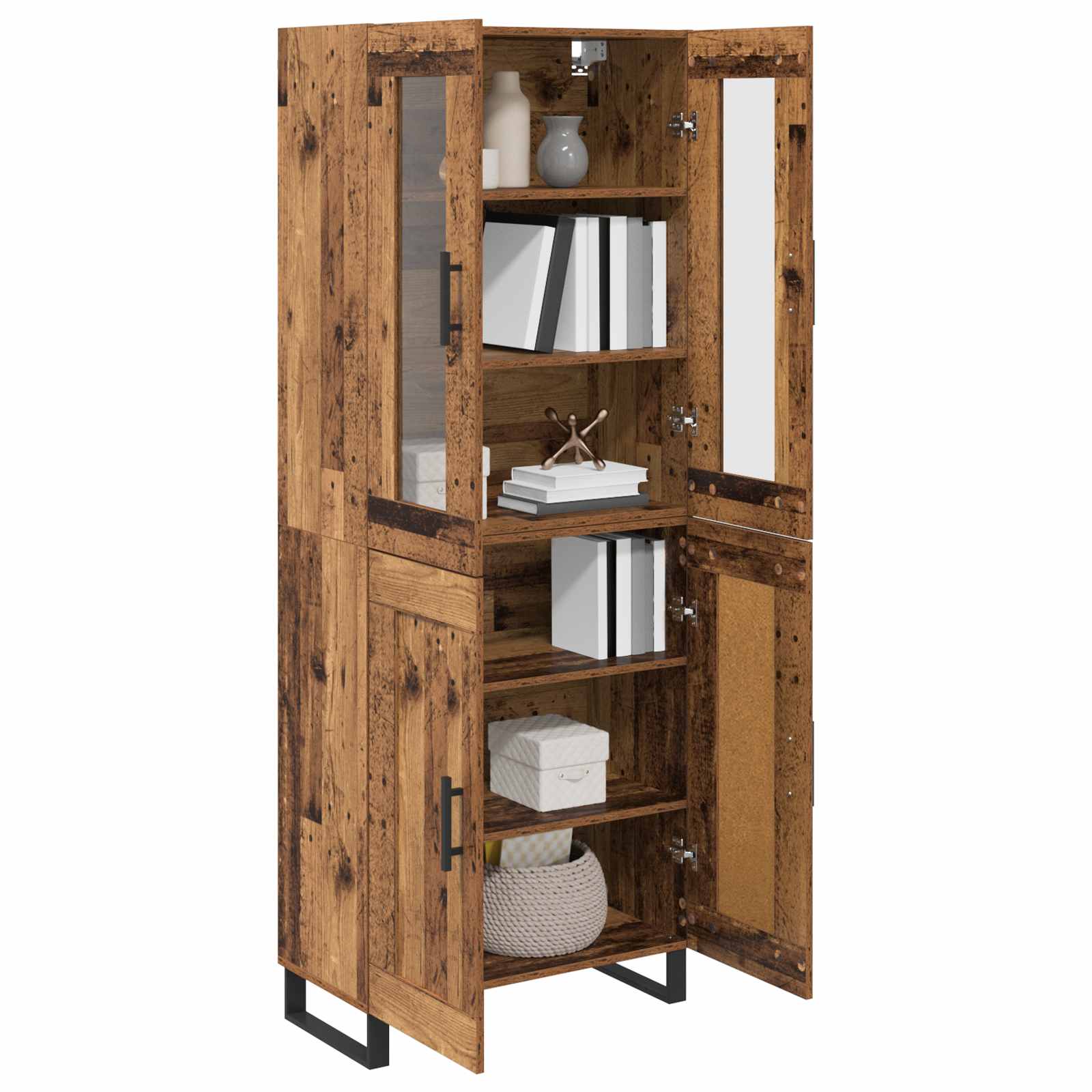 Highboard 2 pcs Staro drvo Konstruirano drvo