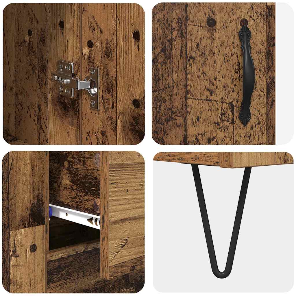 Highboard s ladicama 2 pcs Staro drvo Konstruirano drvo