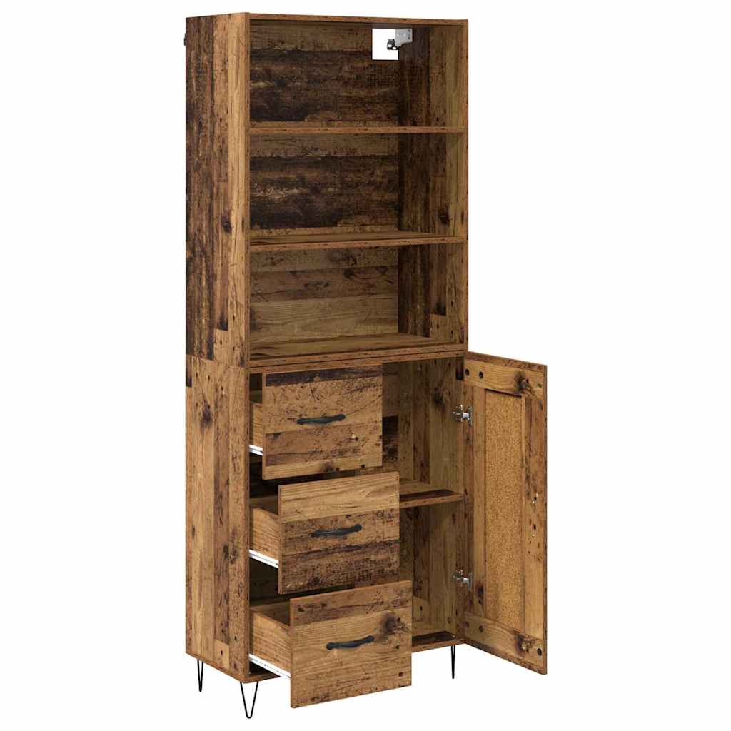 Highboard s ladicama 2 pcs Staro drvo Konstruirano drvo
