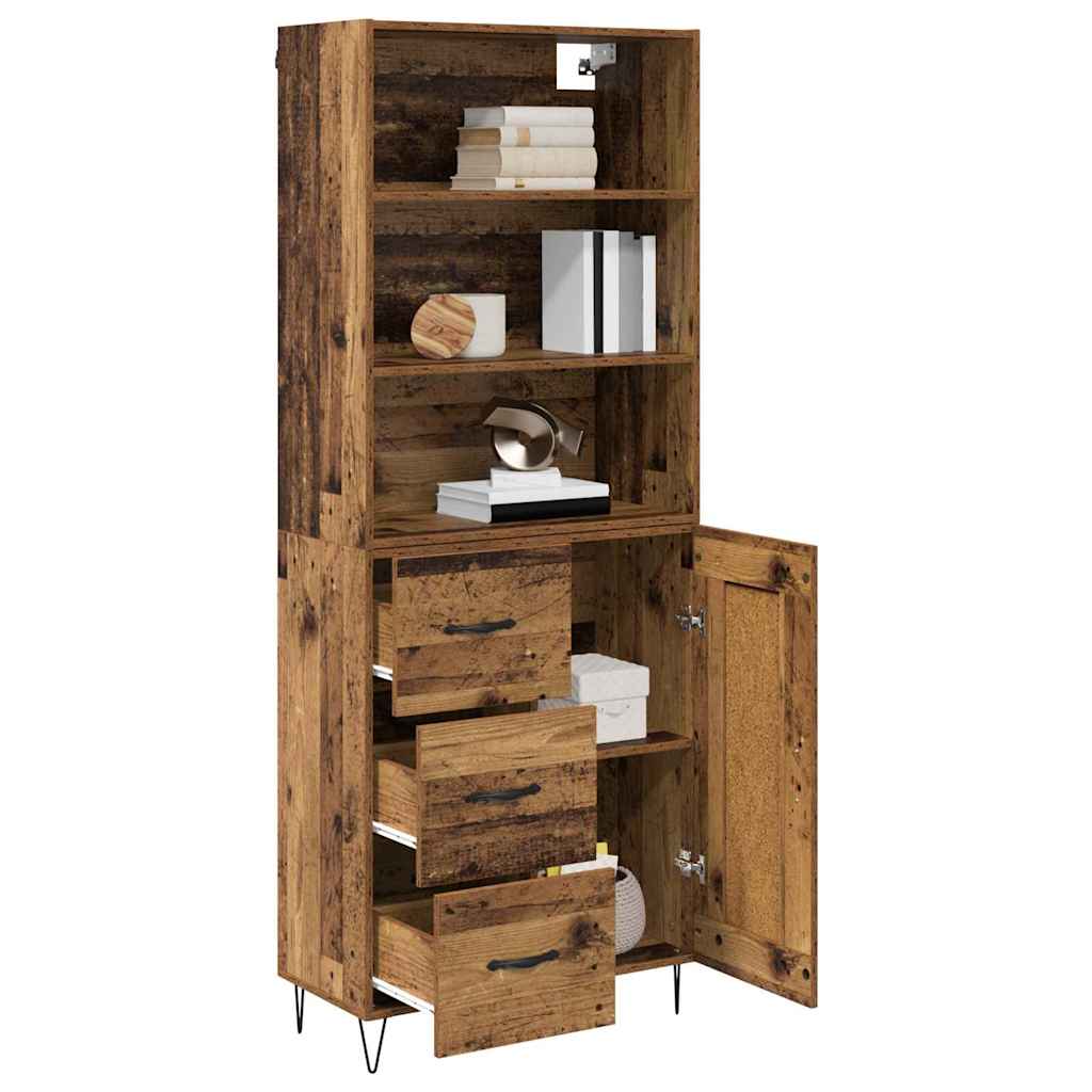 Highboard s ladicama 2 pcs Staro drvo Konstruirano drvo