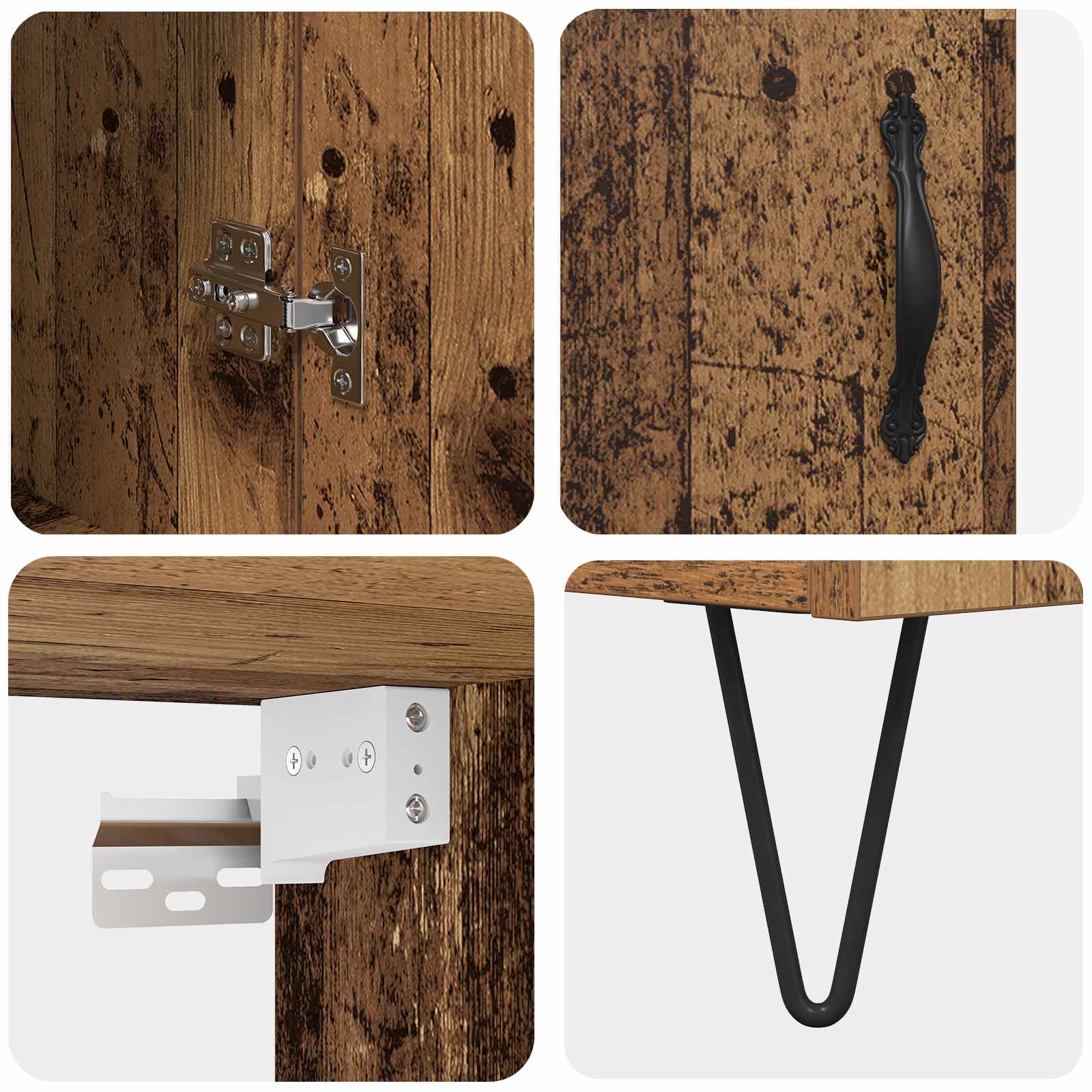Highboard 2 pcs Staro drvo Konstruirano drvo