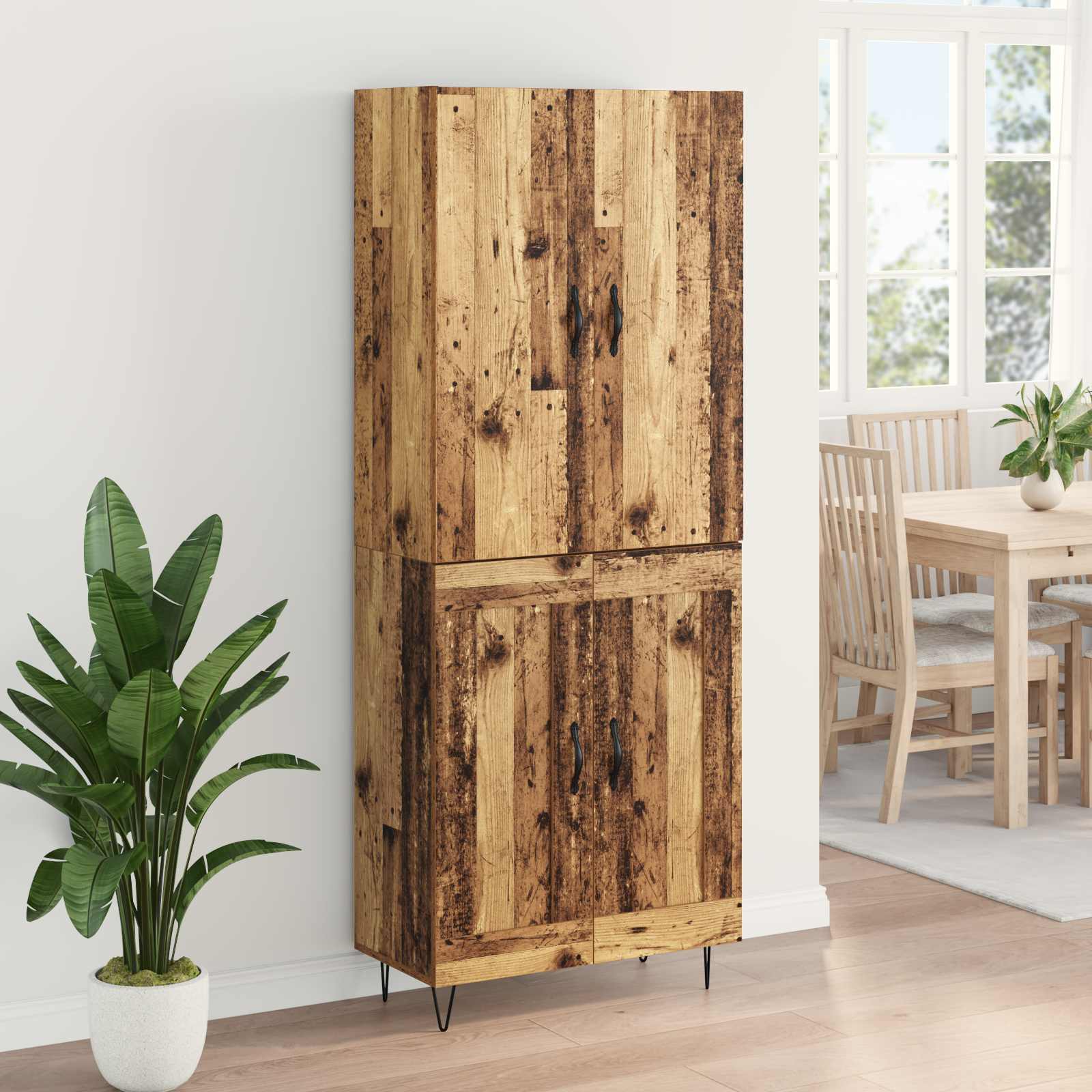 Highboard 2 pcs Staro drvo Konstruirano drvo