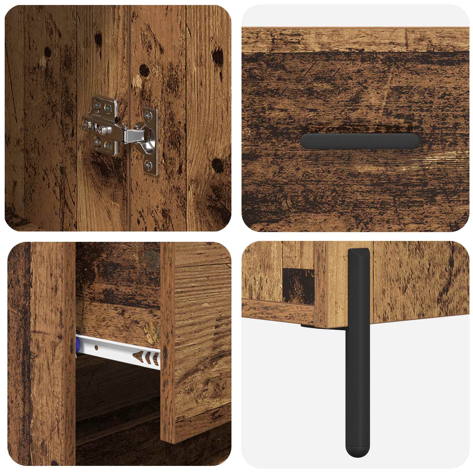 Highboard 2 pcs Staro drvo Konstruirano drvo