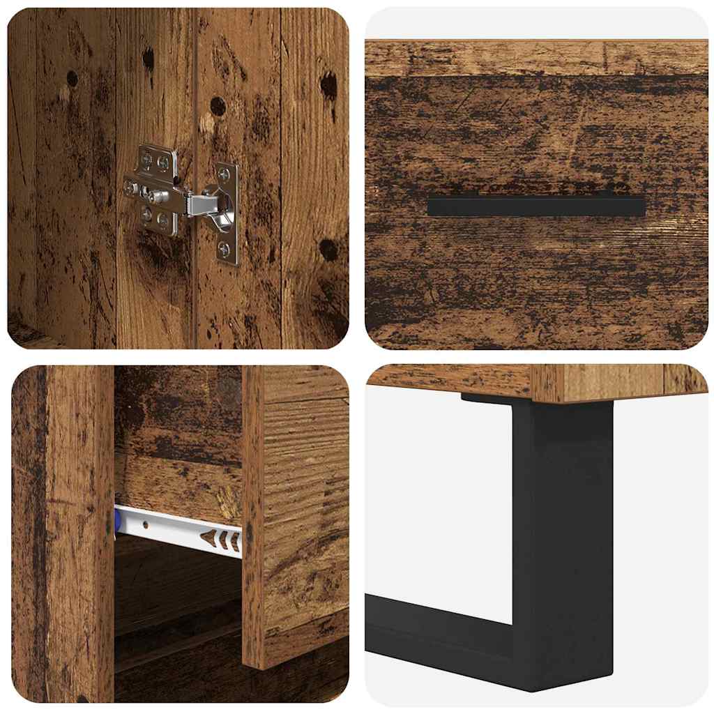 Highboard s ladicama 2 pcs Staro drvo Konstruirano drvo