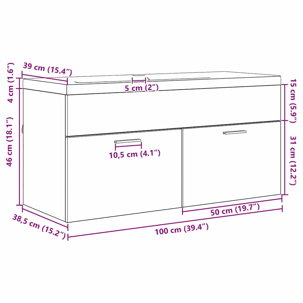 Kupaonski ormar Staro drvo 100 x 38,5 x 46 cm Konstruirano drvo