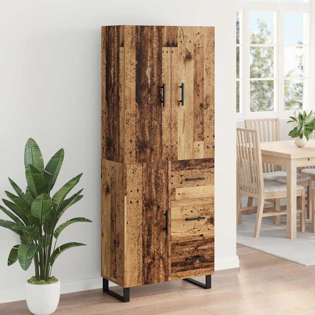 Highboard s ladicama 2 pcs Staro drvo 69,5 x 34 x 180 cm