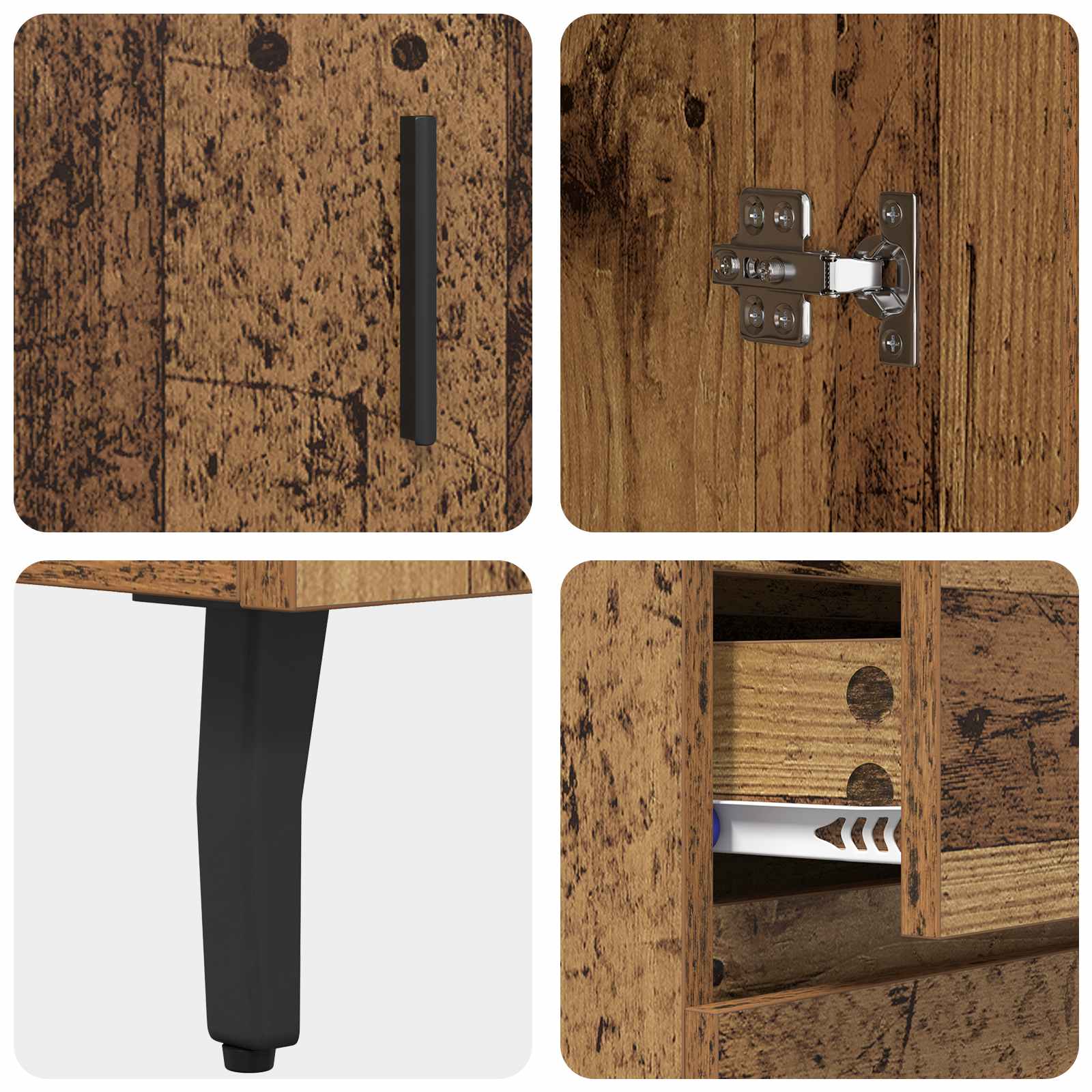 Highboard s ladicama 2 pcs Staro drvo Konstruirano drvo