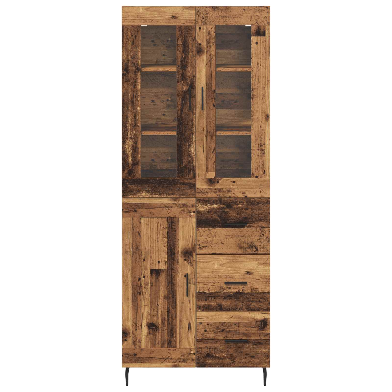 Highboard s ladicama 2 pcs Staro drvo Konstruirano drvo