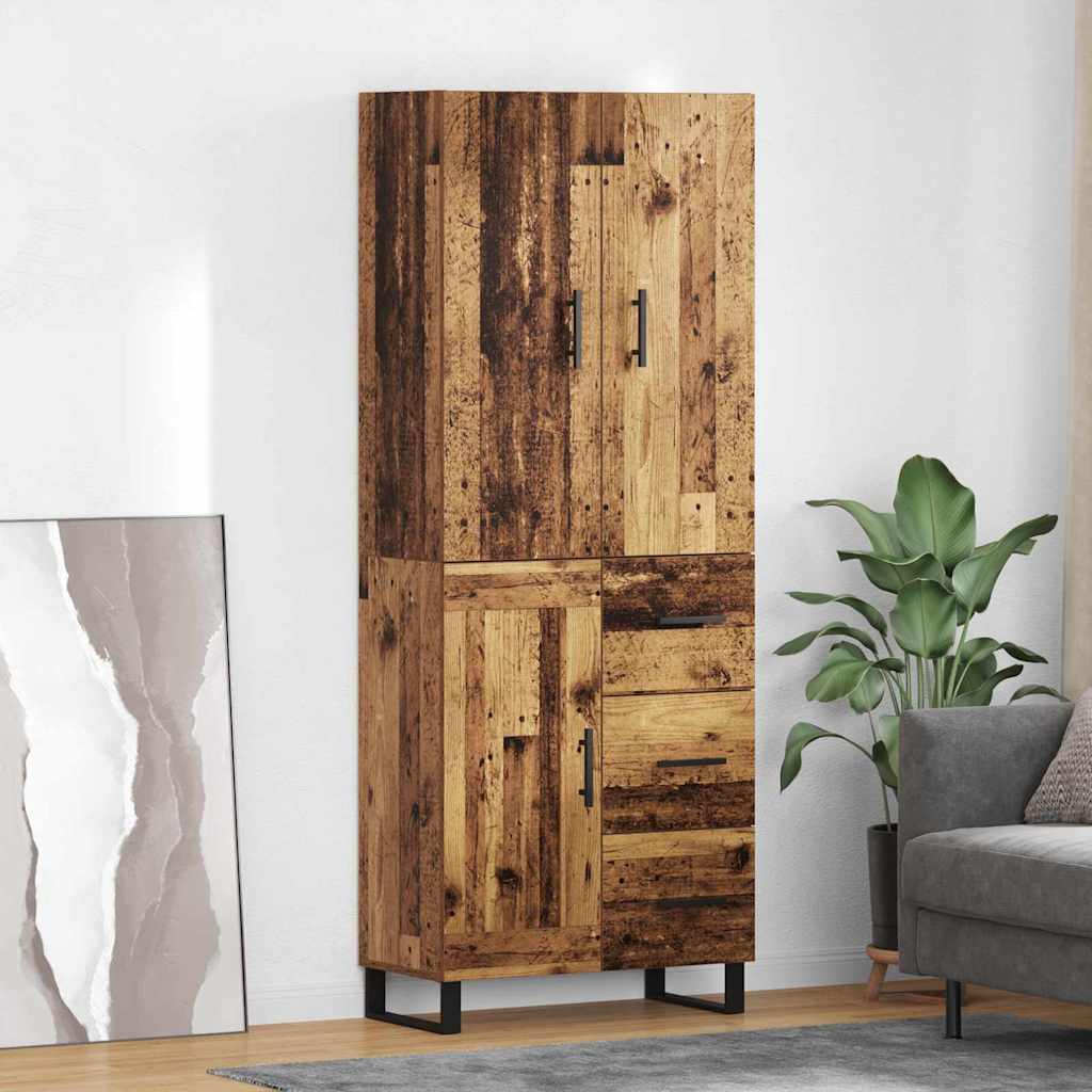Highboard s ladicama 2 pcs Staro drvo 69,5 x 34 x 180 cm