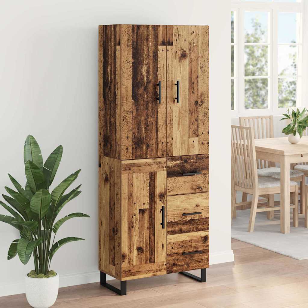 Highboard s ladicama 2 pcs Staro drvo 69,5 x 34 x 180 cm