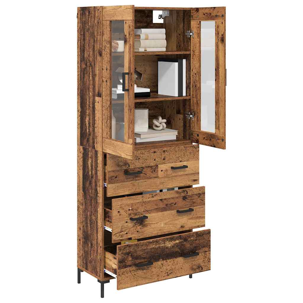 Highboard s ladicama 2 pcs Staro drvo Konstruirano drvo