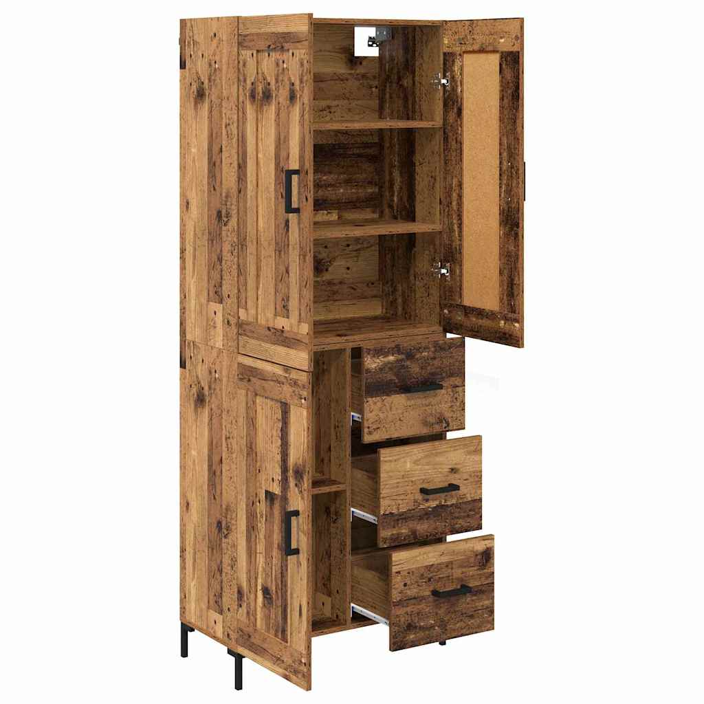 Highboard s ladicama 2 pcs Staro drvo Konstruirano drvo