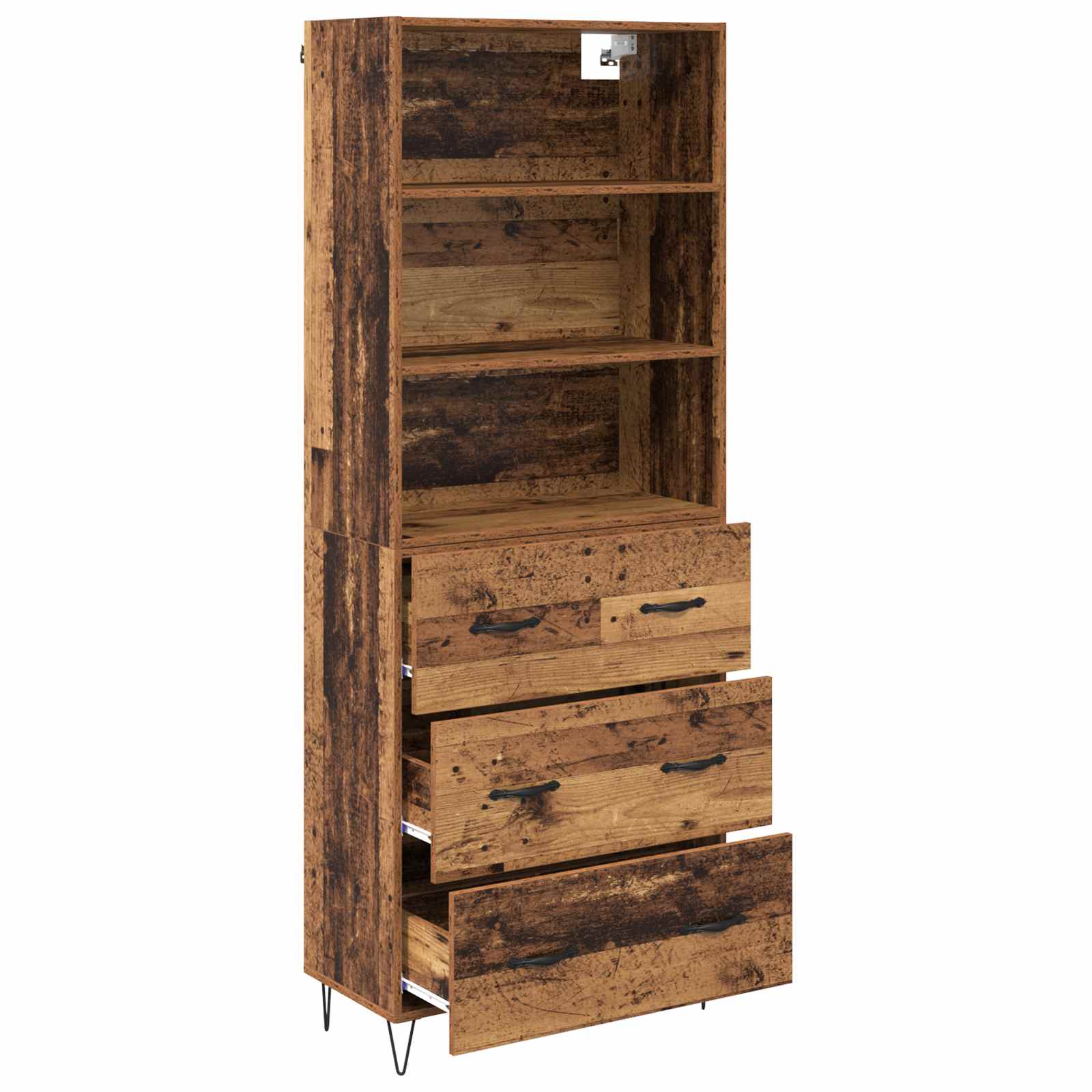 Highboard s ladicama 2 pcs Staro drvo Konstruirano drvo