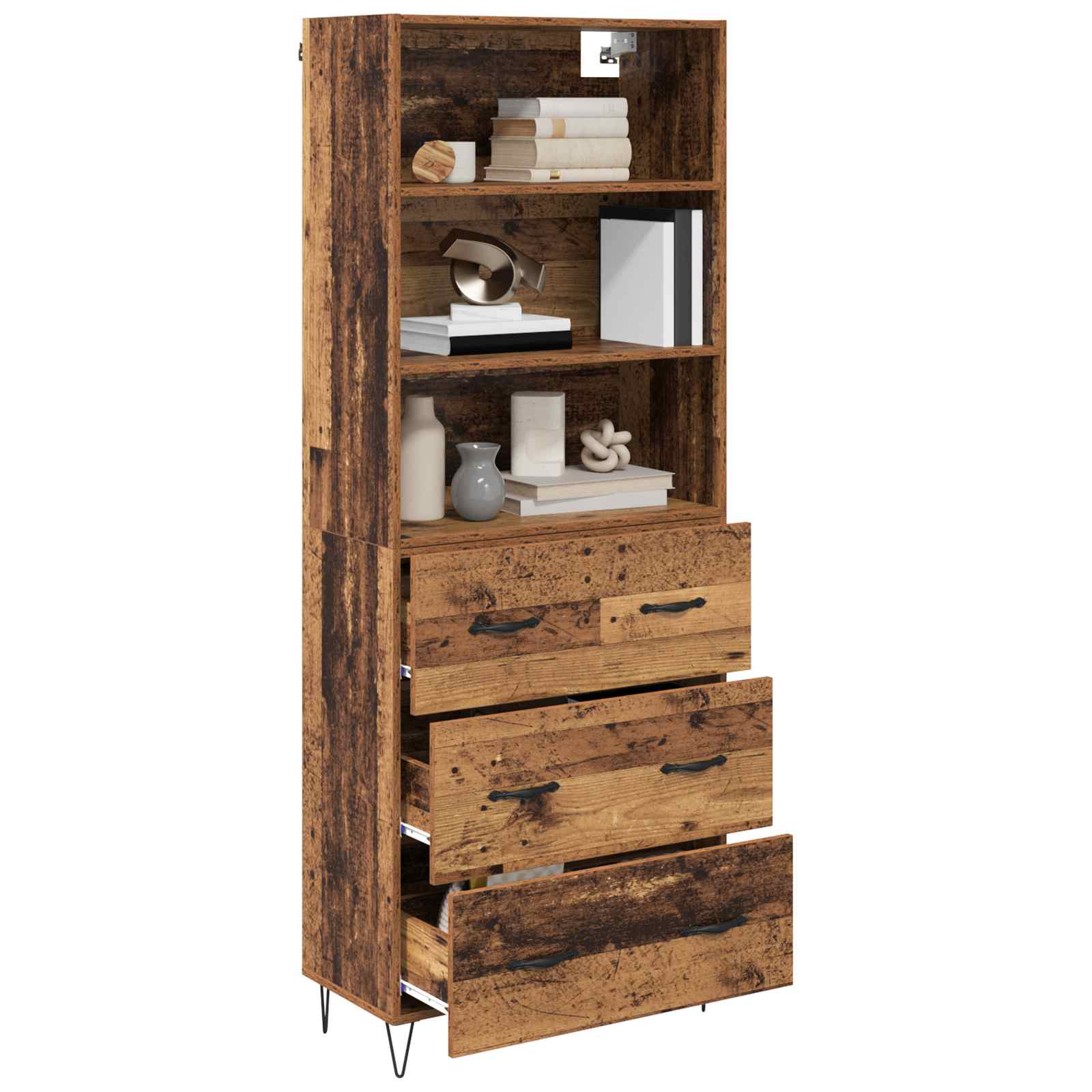 Highboard s ladicama 2 pcs Staro drvo Konstruirano drvo
