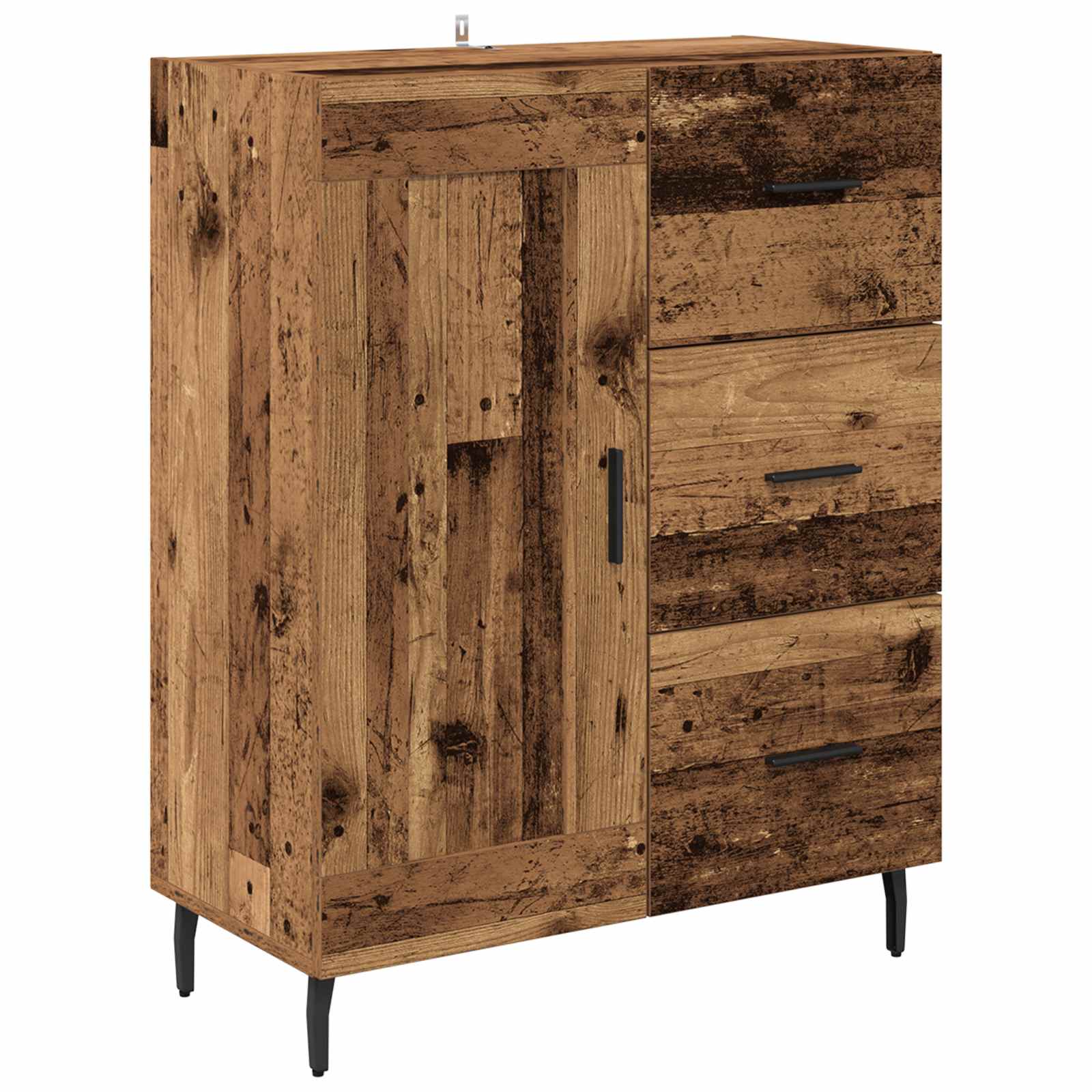 Highboard s ladicama 2 pcs Staro drvo Inženjerska drva i staklo