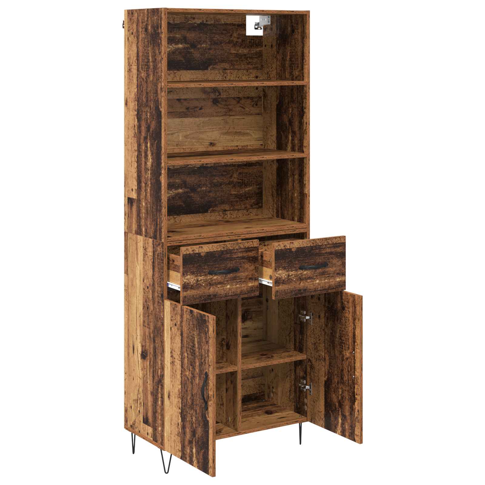 Highboard s ladicama 2 pcs Staro drvo Konstruirano drvo