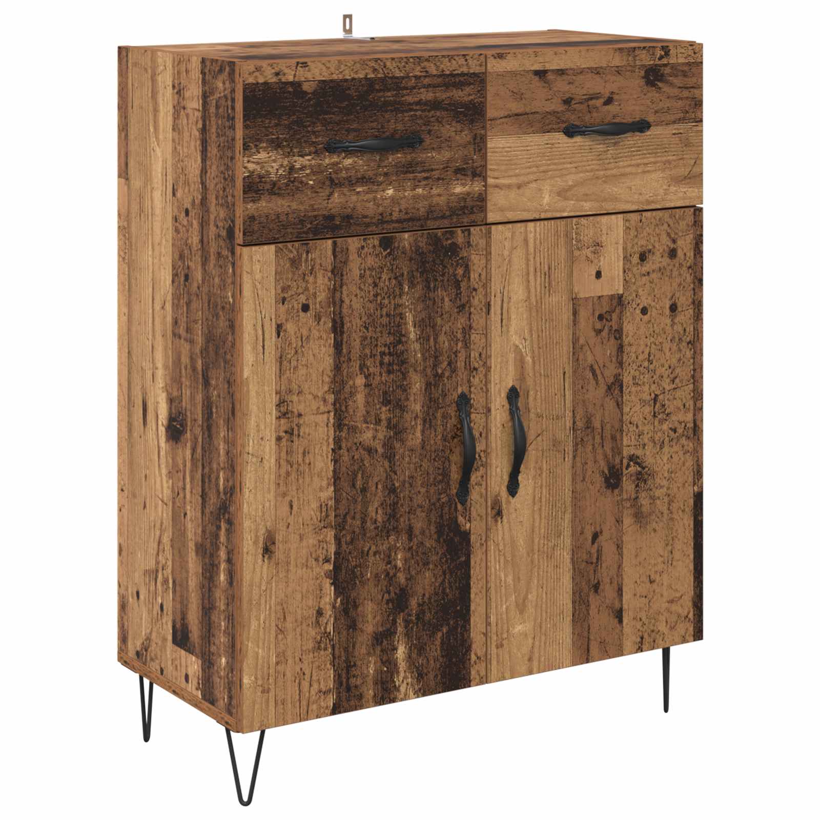 Highboard s ladicama 2 pcs Staro drvo Konstruirano drvo