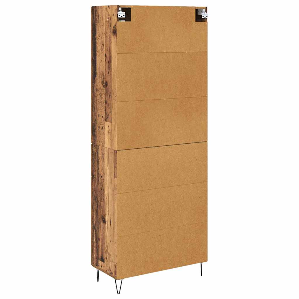 Highboard s ladicama 2 pcs Staro drvo Inženjersko drvo i staklo