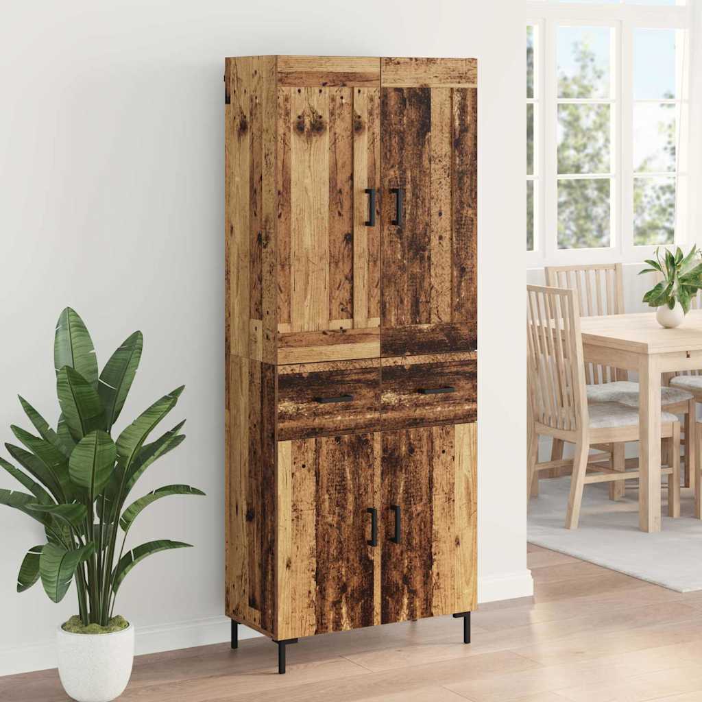 Highboard s ladicama 2 pcs Staro drvo Konstruirano drvo