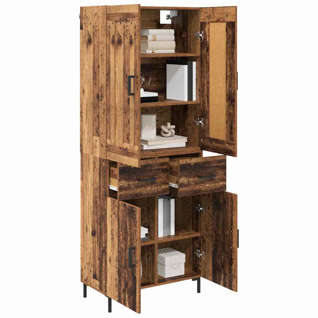 Highboard s ladicama 2 pcs Staro drvo Konstruirano drvo