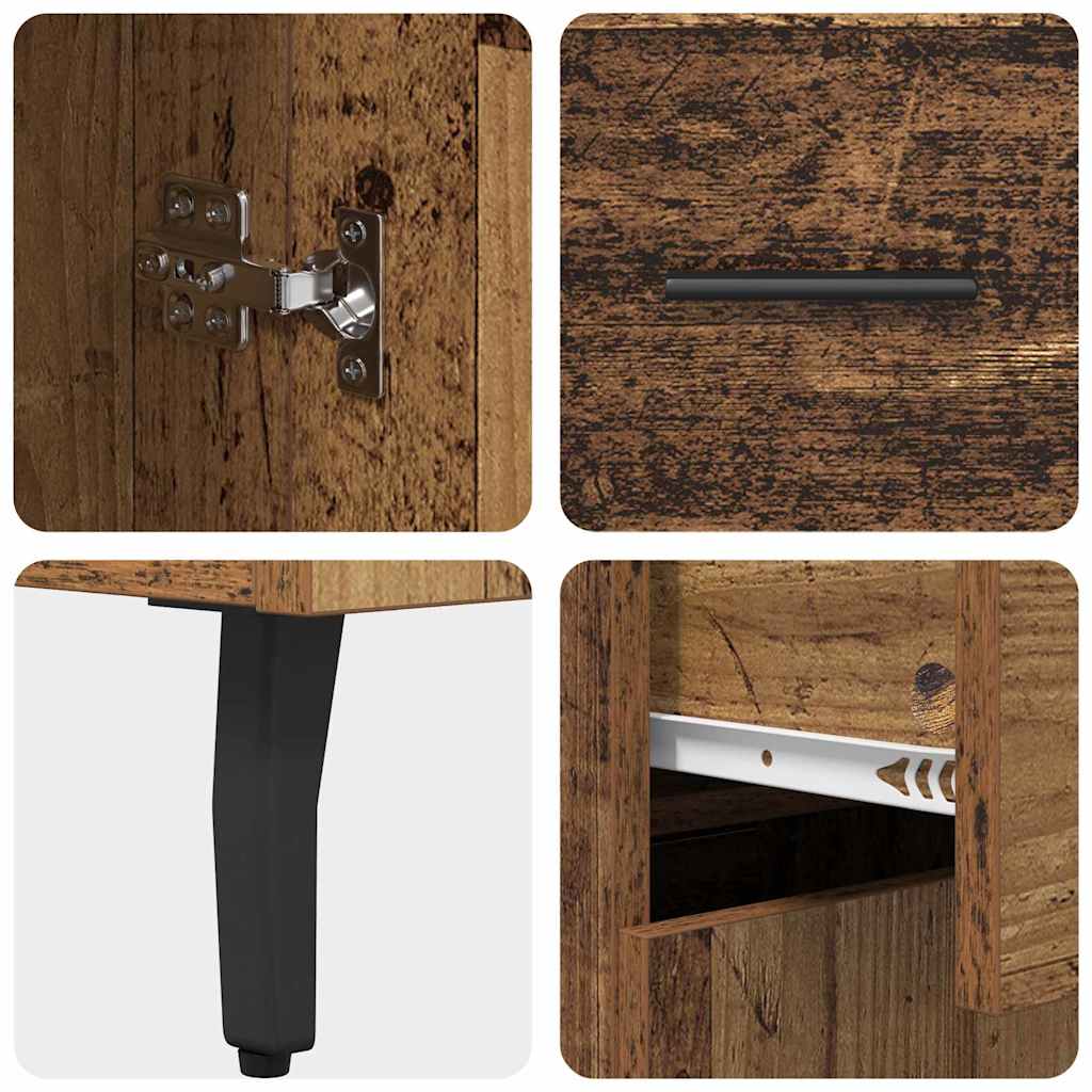 Highboard s ladicama 2 pcs Staro drvo Inženjerska drva i staklo