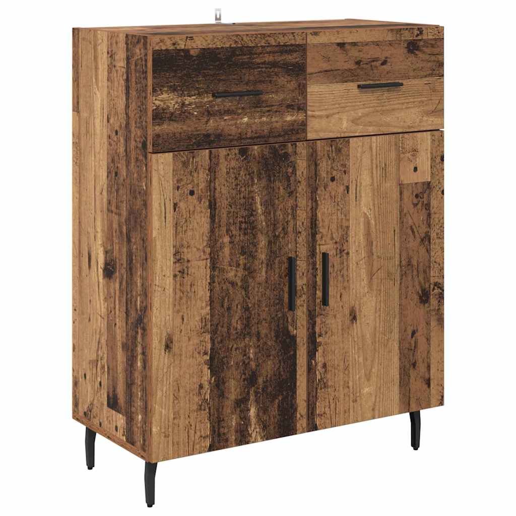 Highboard s ladicama 2 pcs Staro drvo Inženjerska drva i staklo