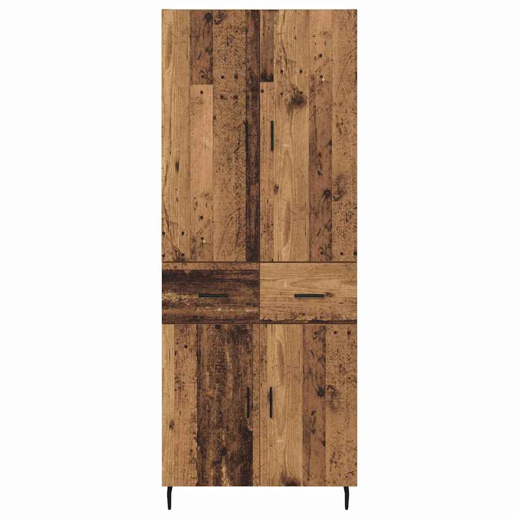 Highboard s ladicama 2 pcs Staro drvo Inženjerska drva i staklo
